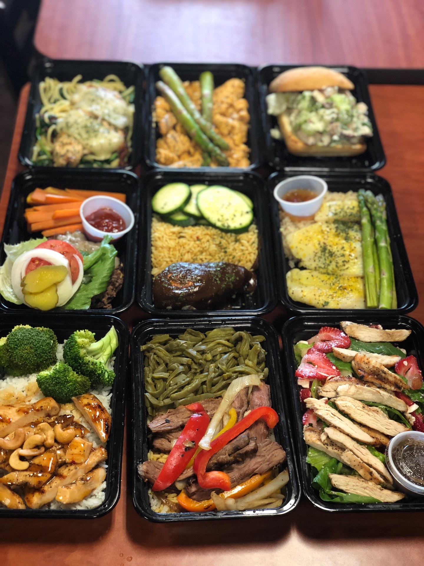 Assorted Ghost Street Foods meal prep plates
